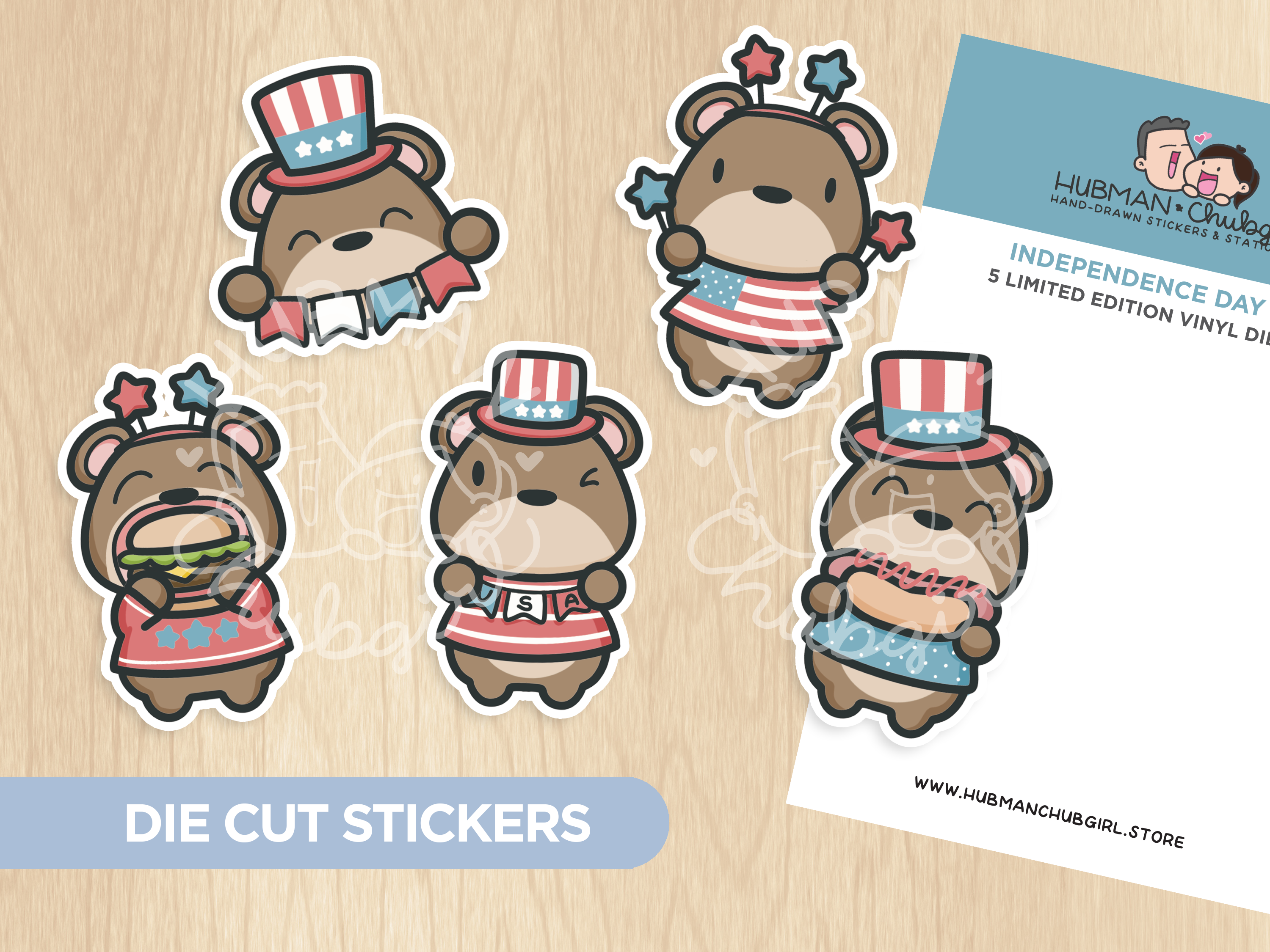 Independence Day BBQ Die Cut Stickers (Set of 5)