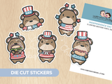 Independence Day BBQ Die Cut Stickers (Set of 5)
