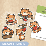 Fall Pandas Die Cut Stickers (Set of 5)