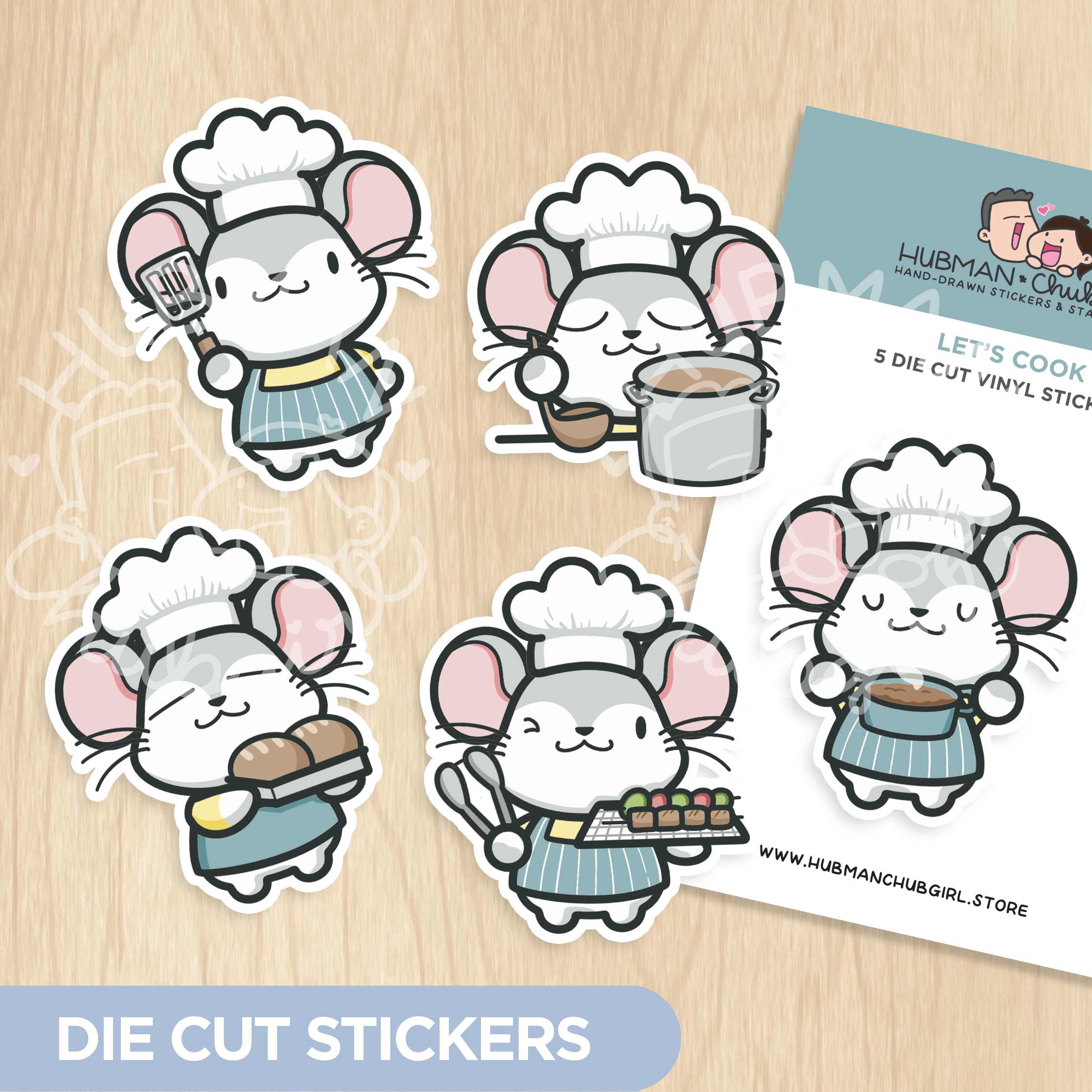 Let's Cook Die Cut Stickers