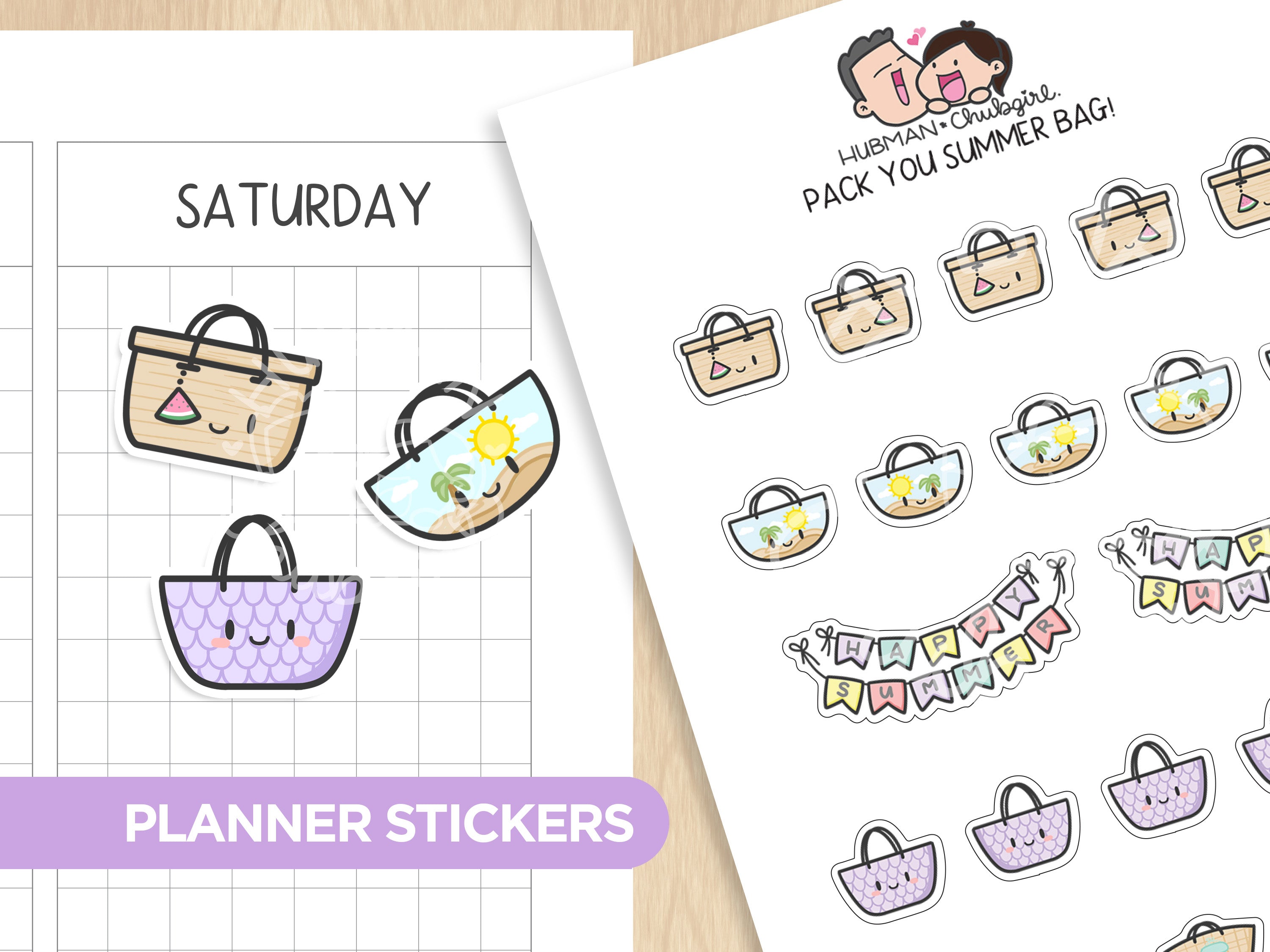 Pack your Summer Bag! Planner Stickers