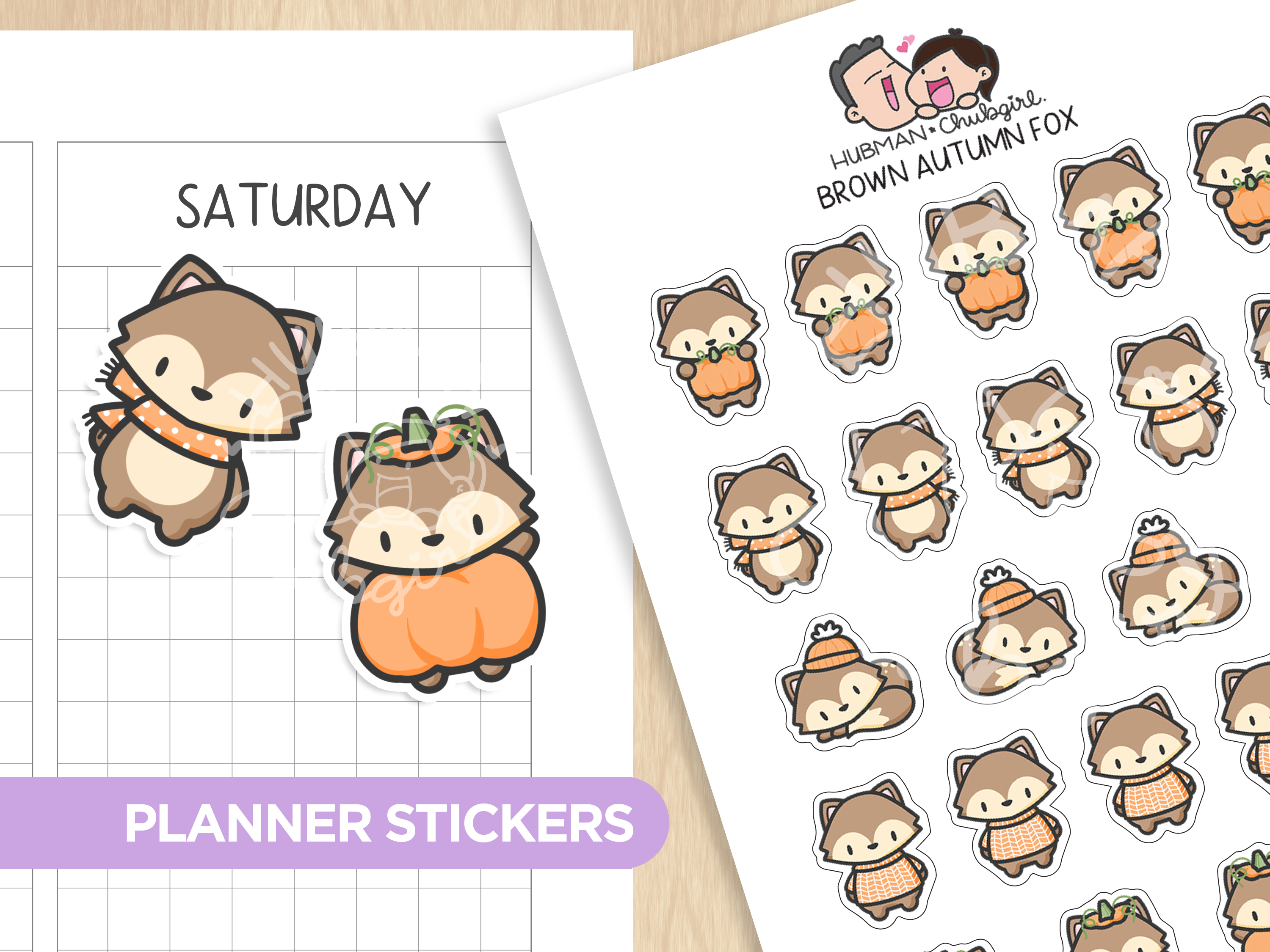 Brown Autumn Planner Stickers