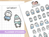 Winter Penguins Planner Stickers