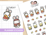 Cozy Bunnies Planner Stickers