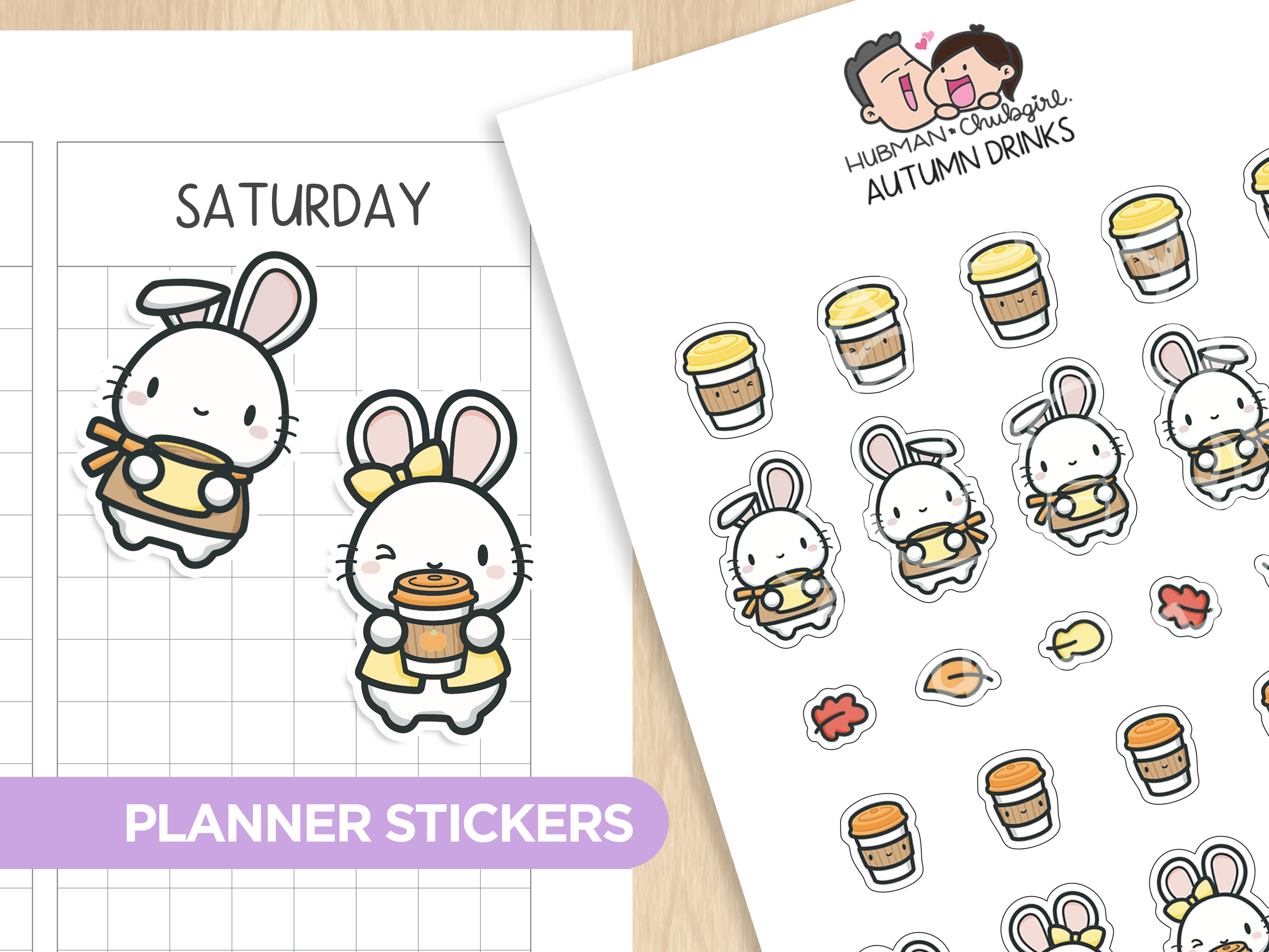 Autumn Bunnies Sticker Set