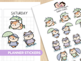 Rainy Foxes Planner Stickers