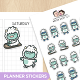 Winter Sport Yeti Planner Stickers