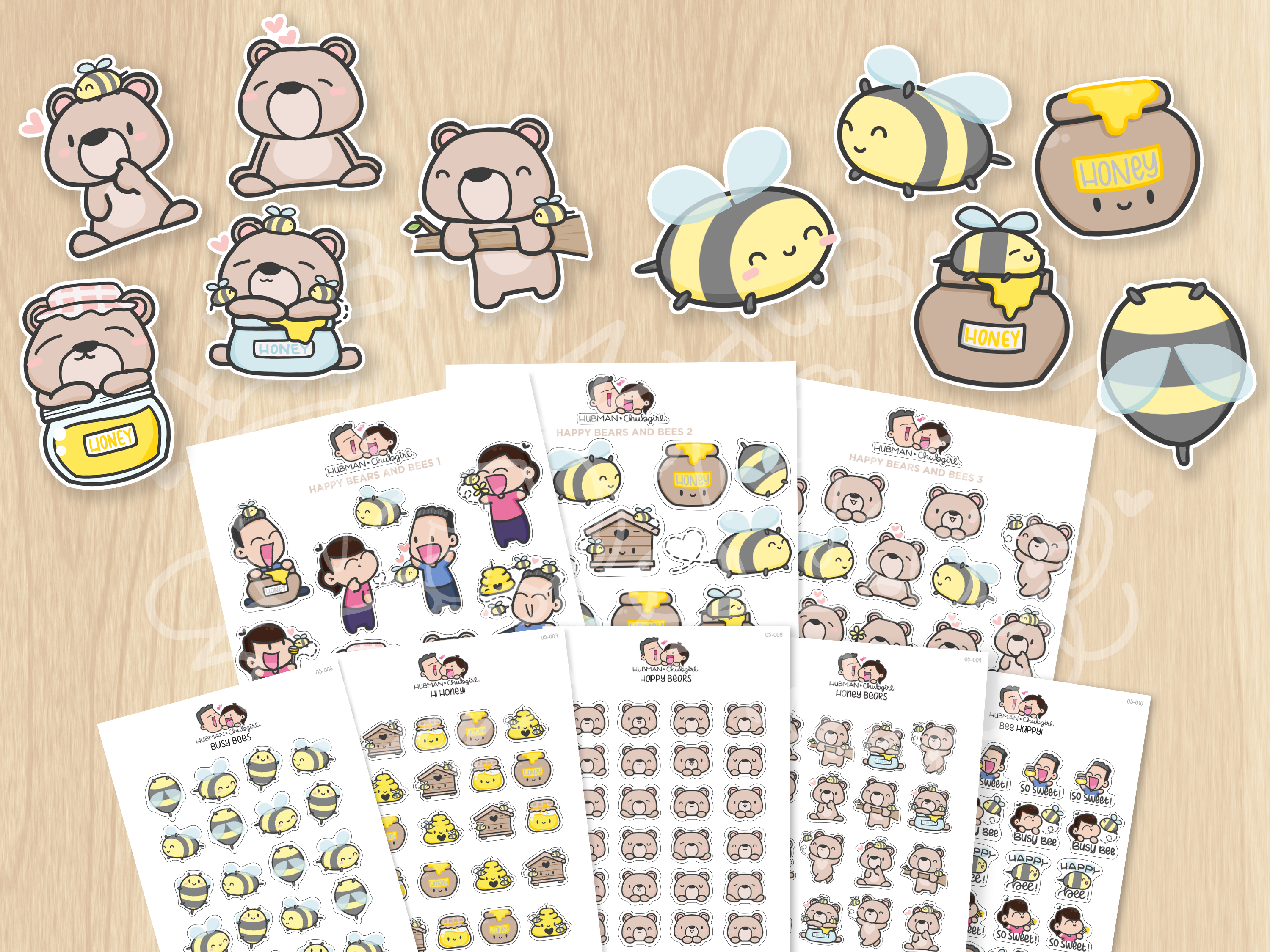 Bees and Bears Sticker Set