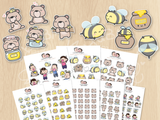 Bees and Bears Sticker Set