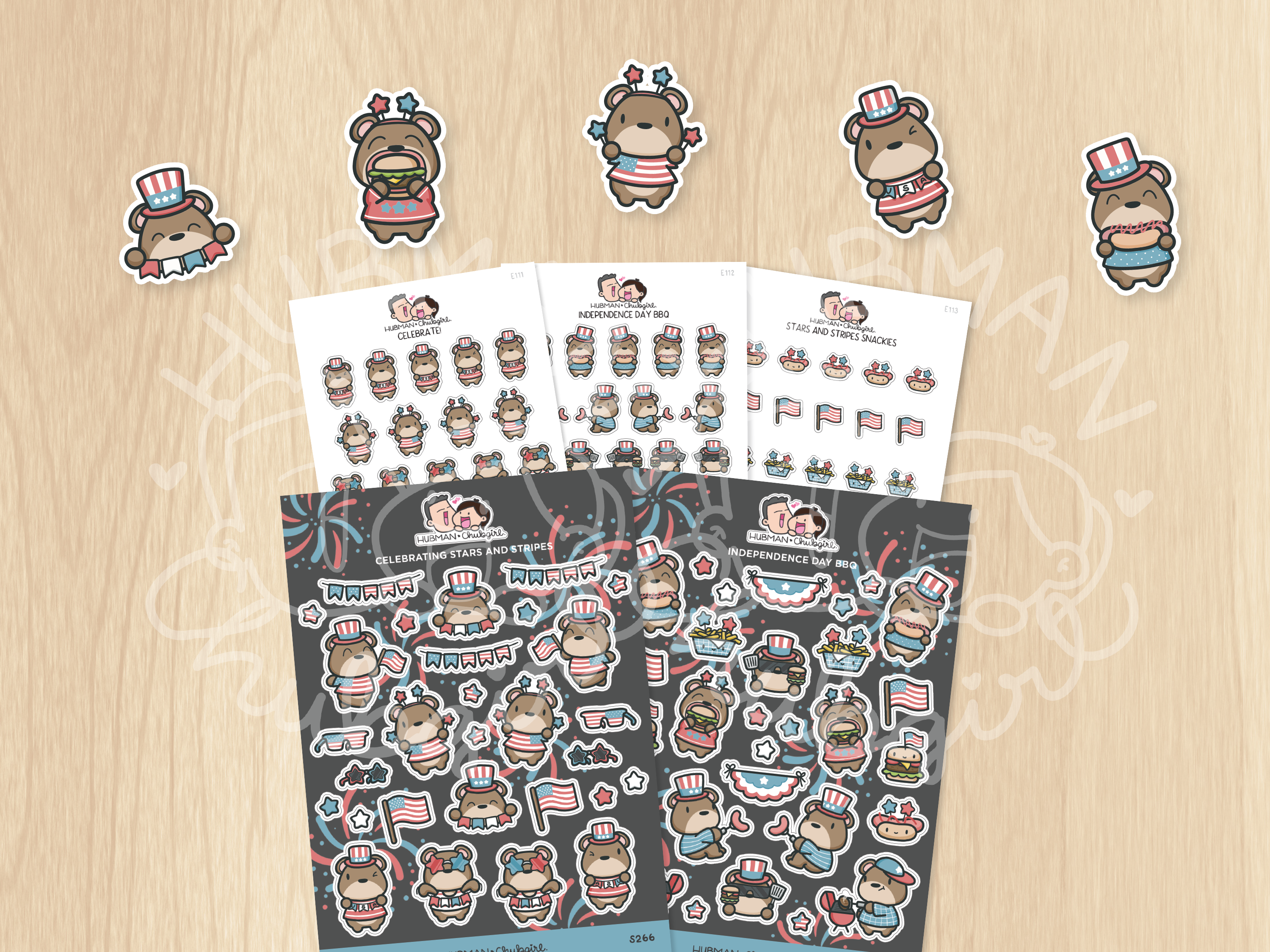 Independence Day BBQ Sticker Set