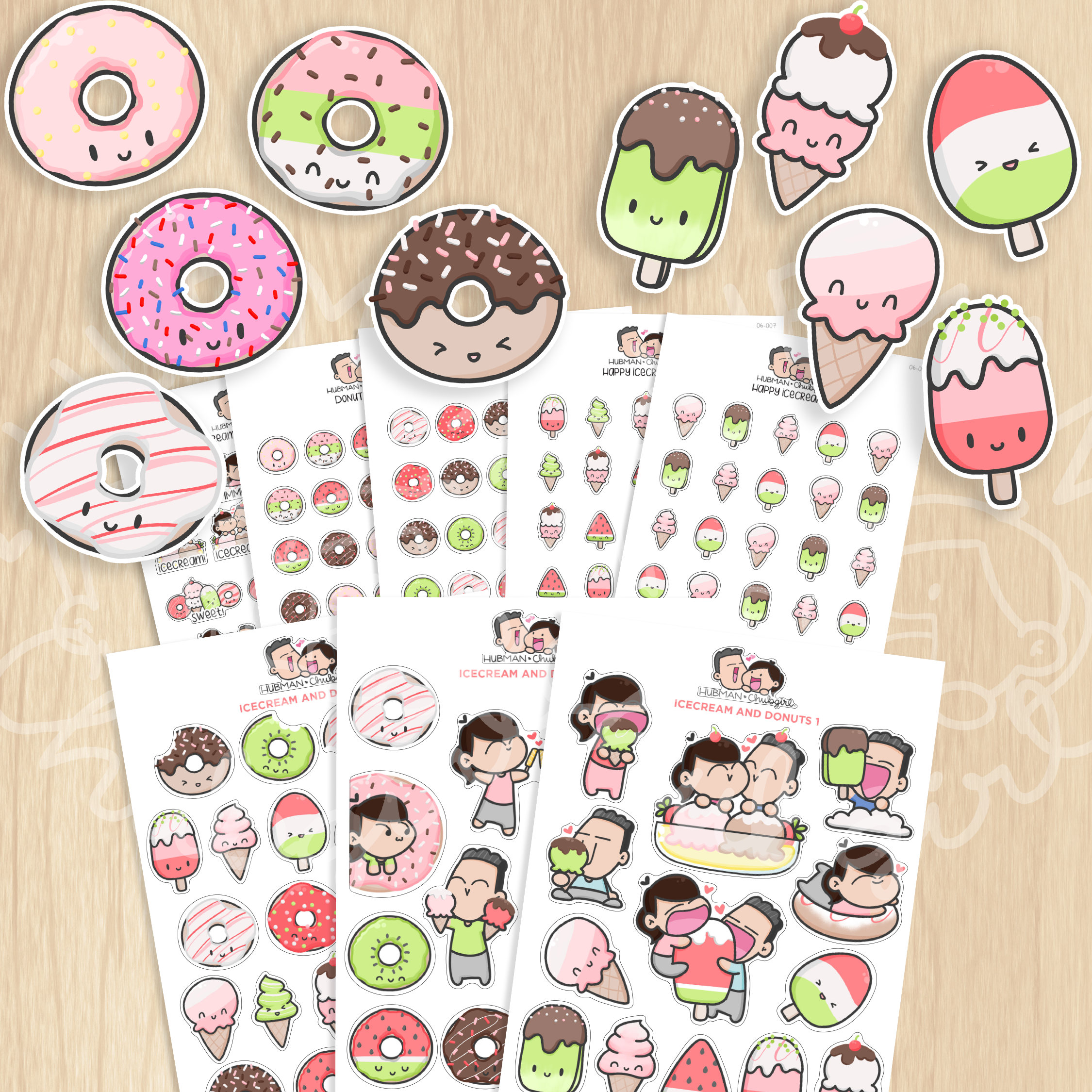 Donuts and Icecream Sticker Set