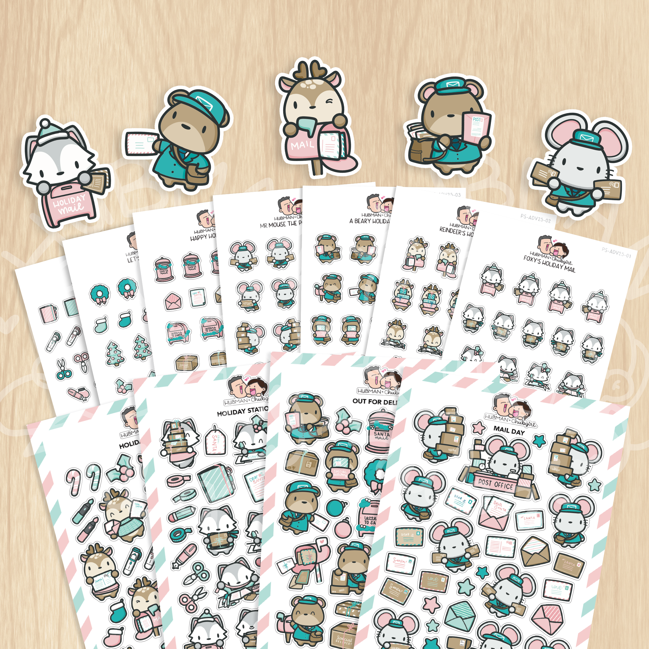 Holiday Happy Mail Sticker Set