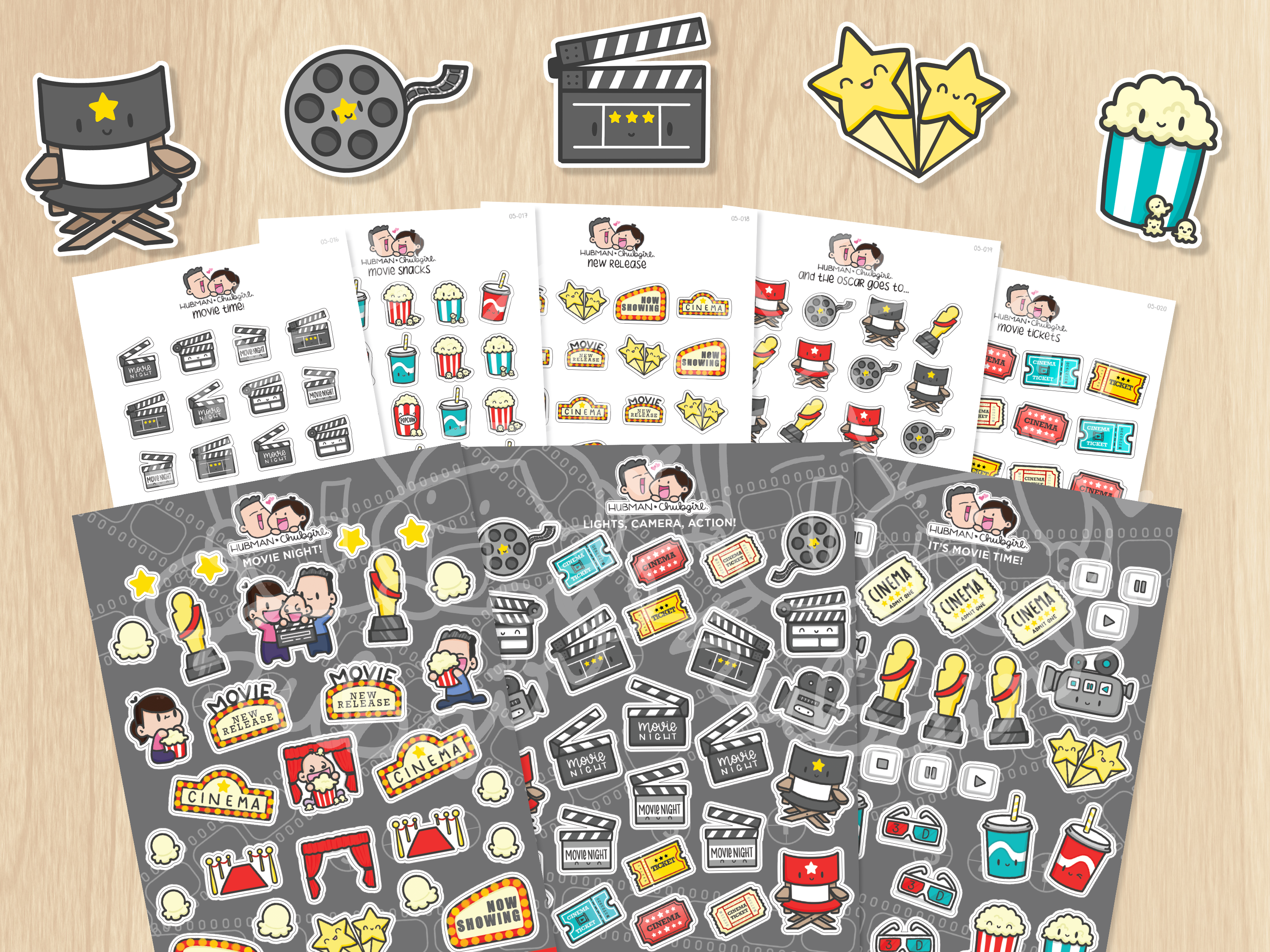 Movie Night Sticker Set