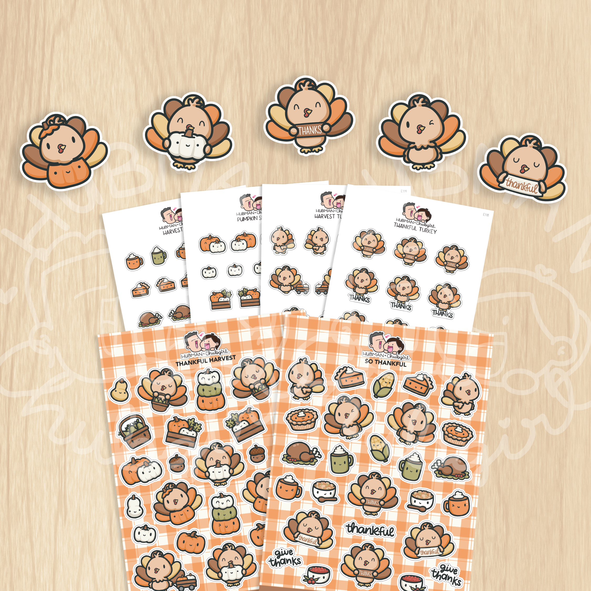 Thankful Turkey Sticker Set