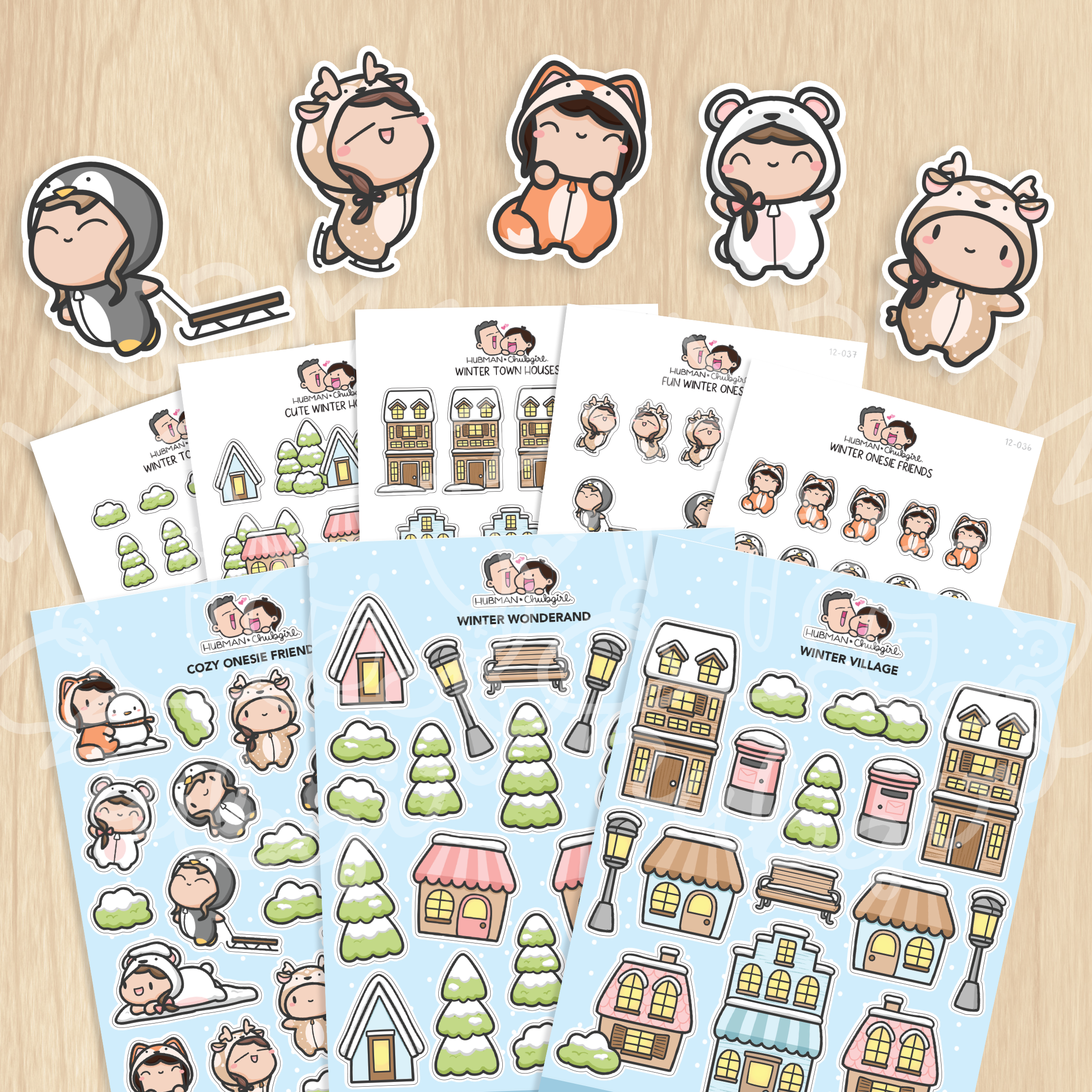 Winter Onesie Town Sticker Set