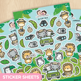 Safari Adventure Sticker Sheets (Set of 3)