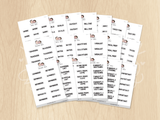 Text Planner Stickers Set (Bold Font)