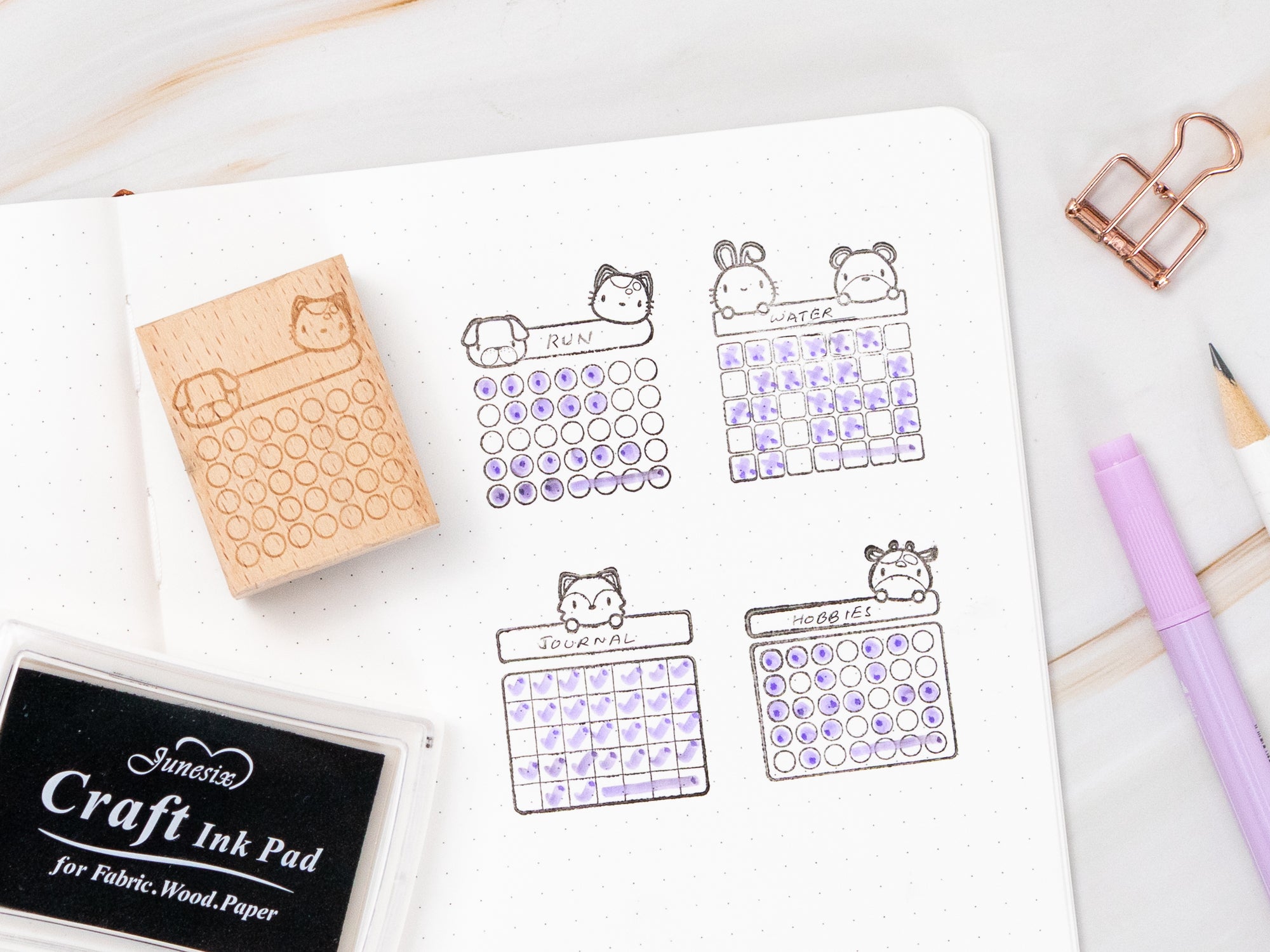 Stationery Buddies Stamps (Set of 4)