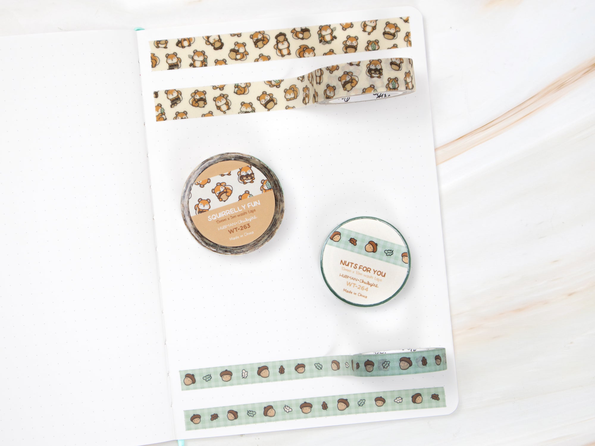 Squirrelly Acorn Washi Tapes (Set of 2)
