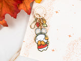 Cozy Bunny Enamel Keychain