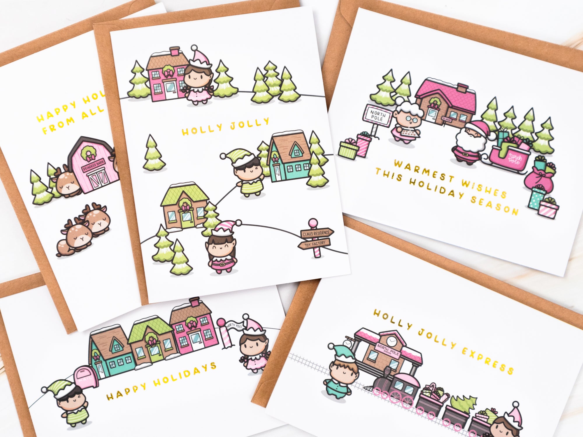 North Pole Greeting Cards (Set of 5)