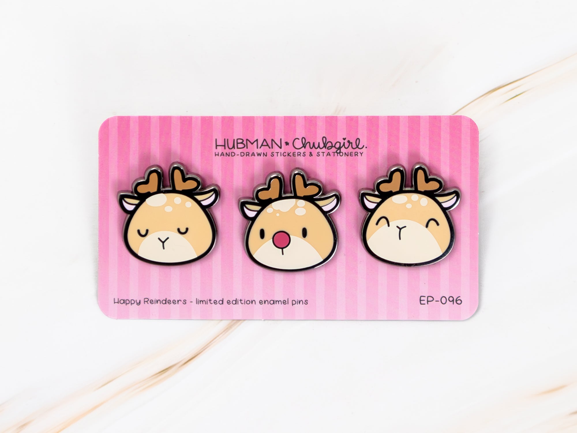 Happy Reindeers Pins (Set of 3)