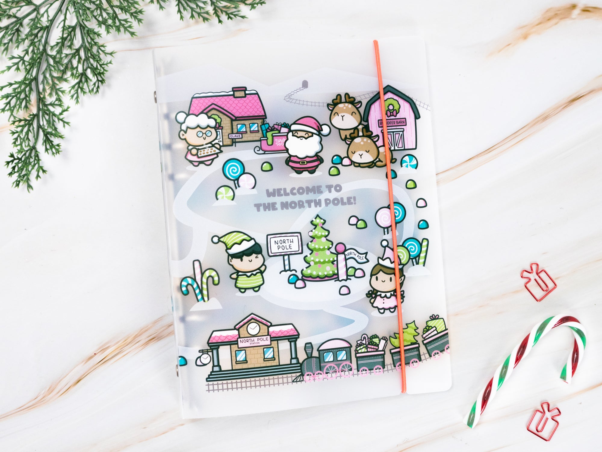 North Pole Mini Bundle - Small Binder + Enamel Keychain