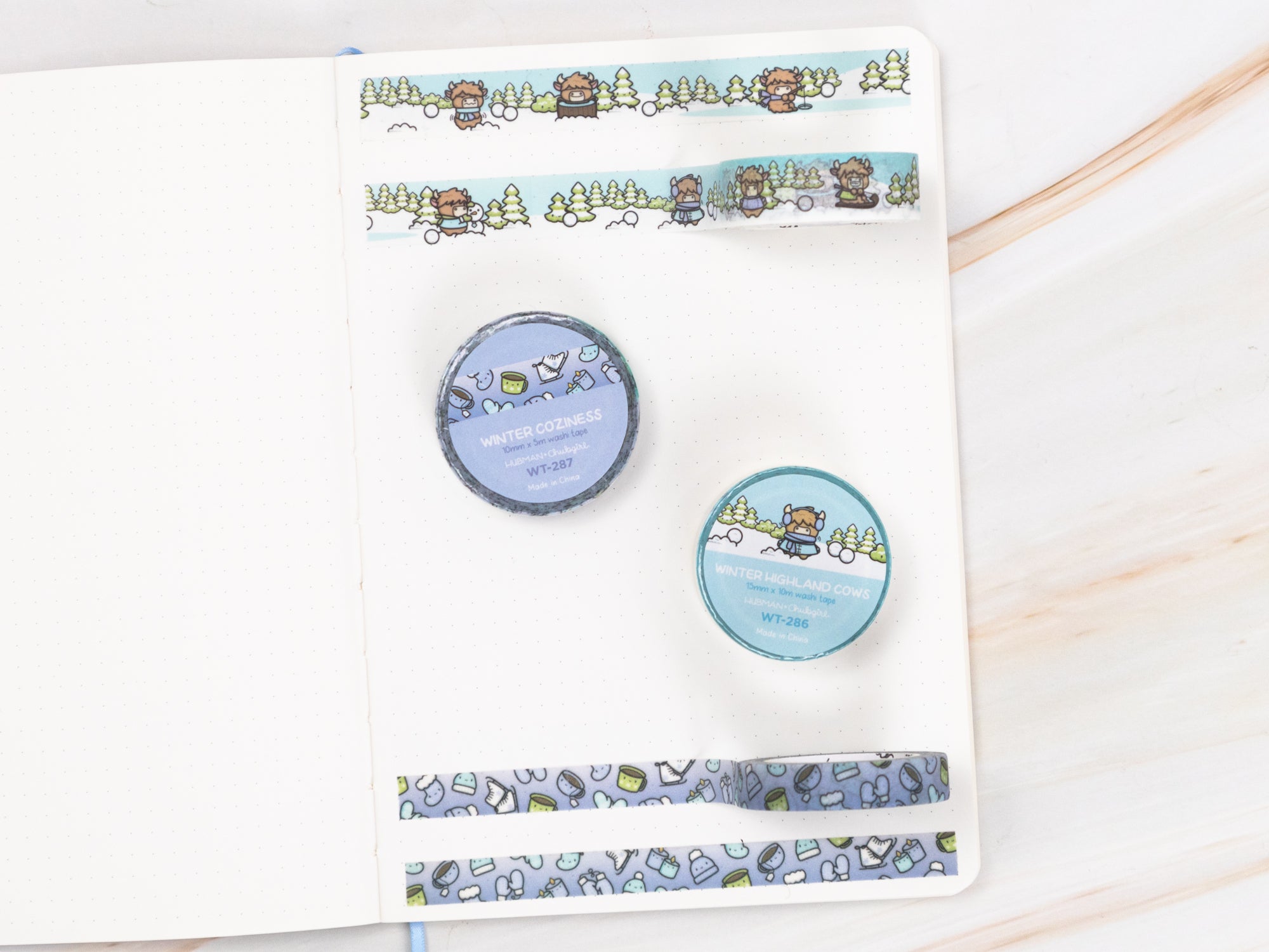 Winter Highland Cows Washi Tapes (Set of 2)
