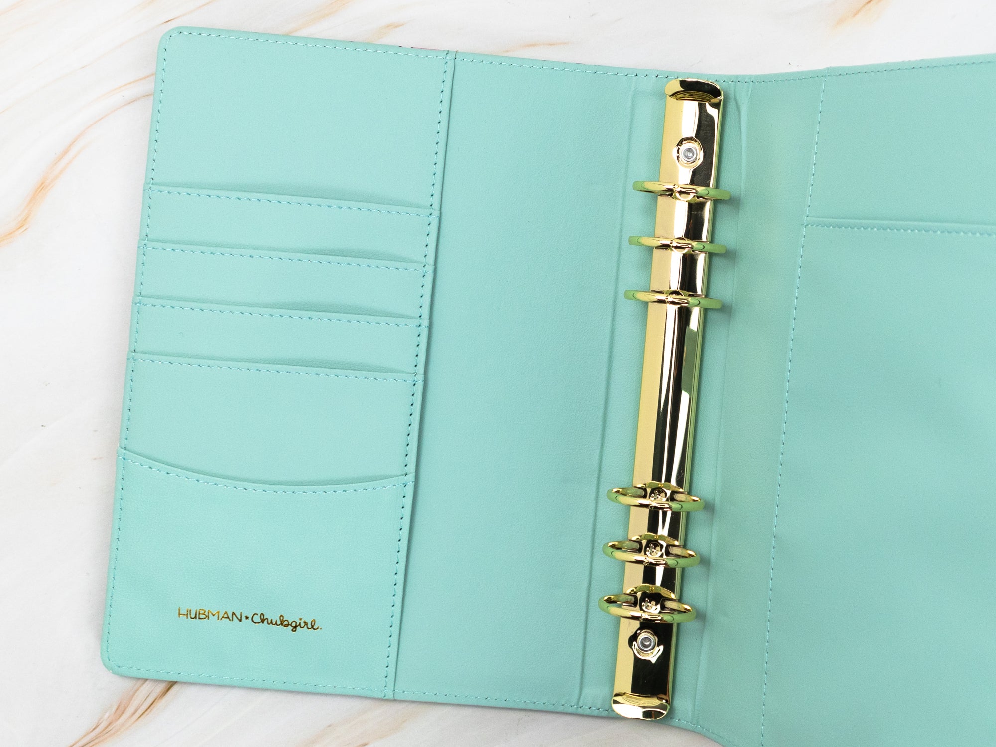 Vegan Leather Binder/Planner - Cute Characters (Mint)