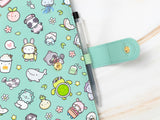 Vegan Leather Binder/Planner - Cute Characters (Mint)