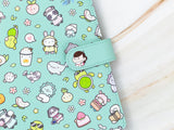 Vegan Leather Binder/Planner - Cute Characters (Mint)
