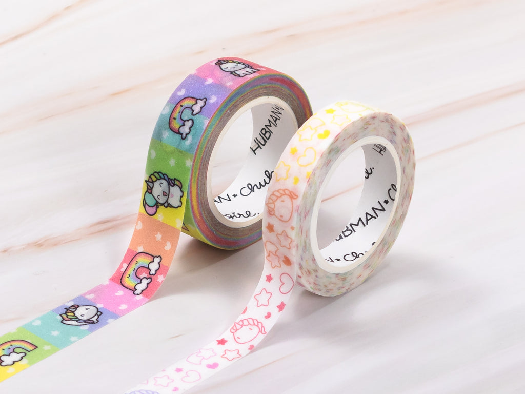 Full Set of Rainbow Glitter Washi Tape, Planner Tapes