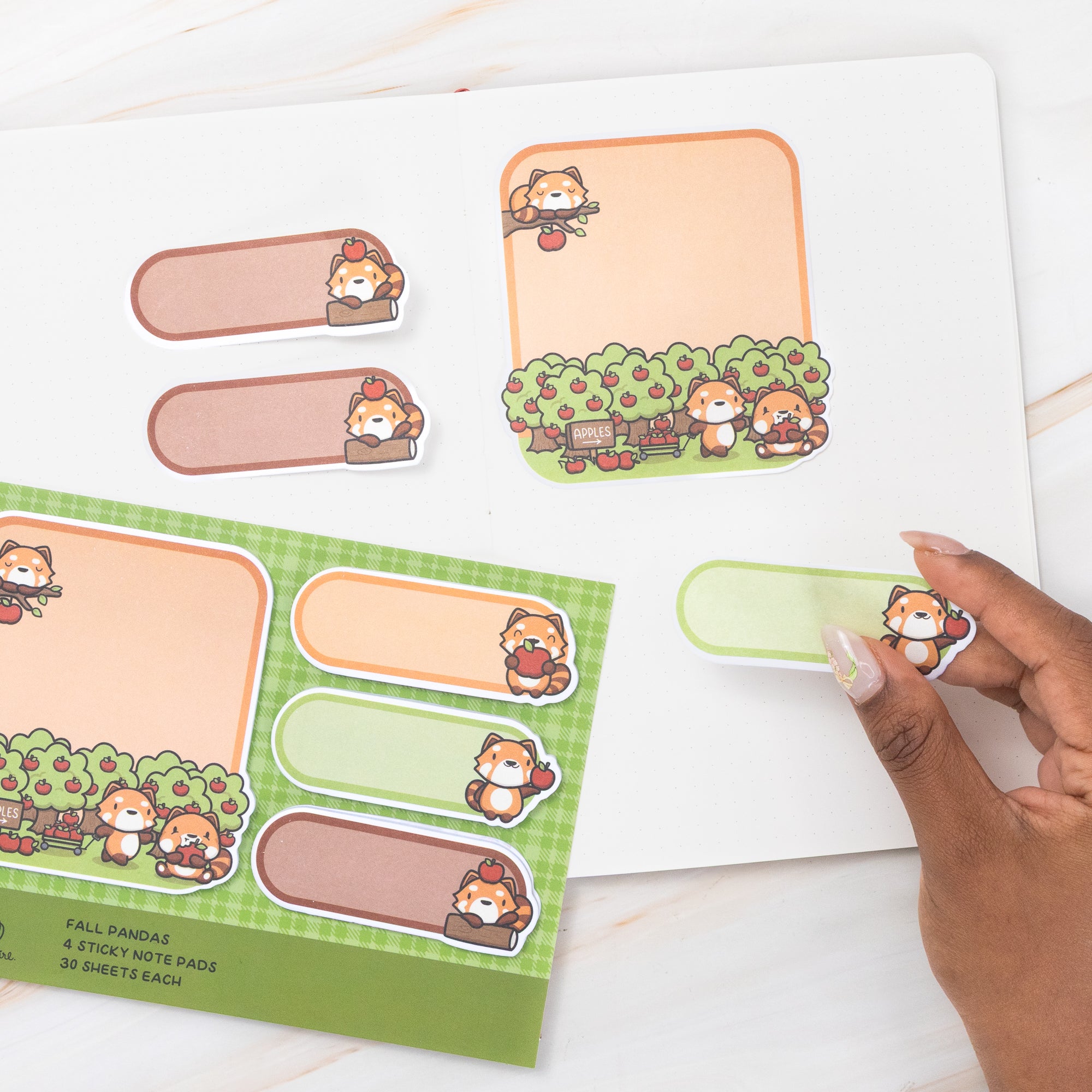 Fall Pandas Sticky Notes Set