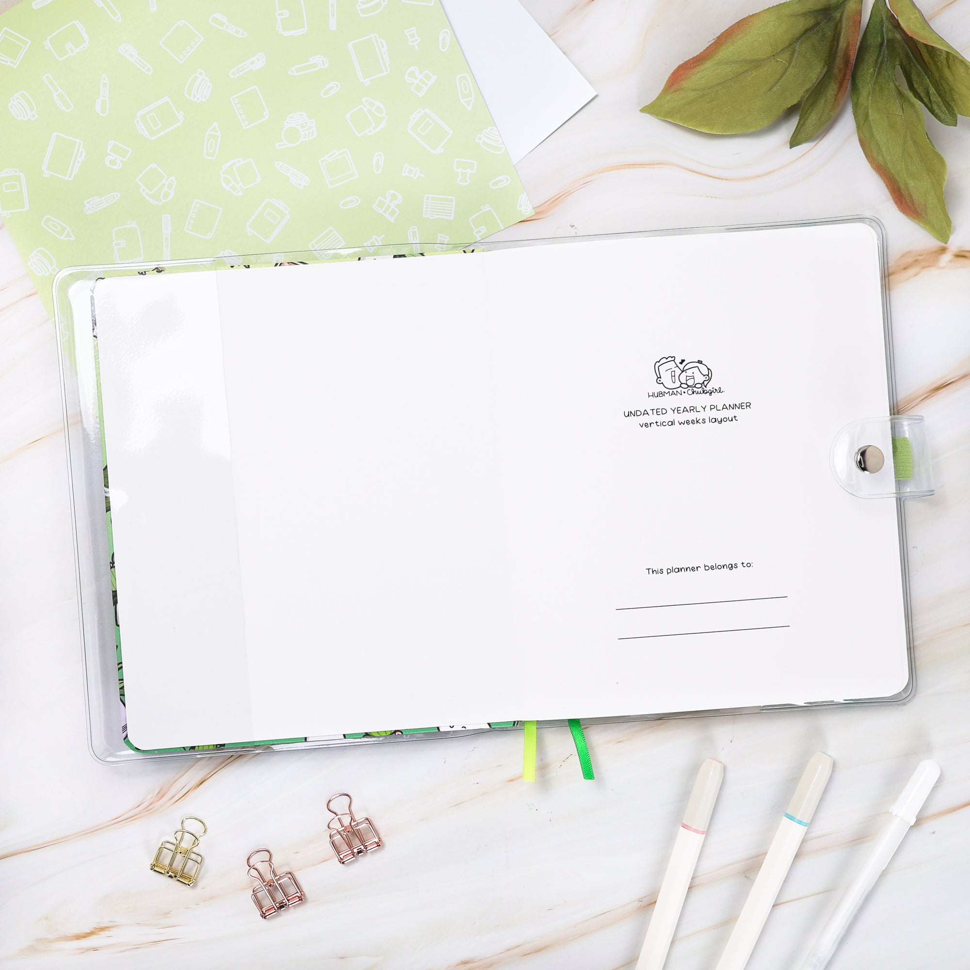 A5 Wide Yearly Planner Cover - Clear PVC