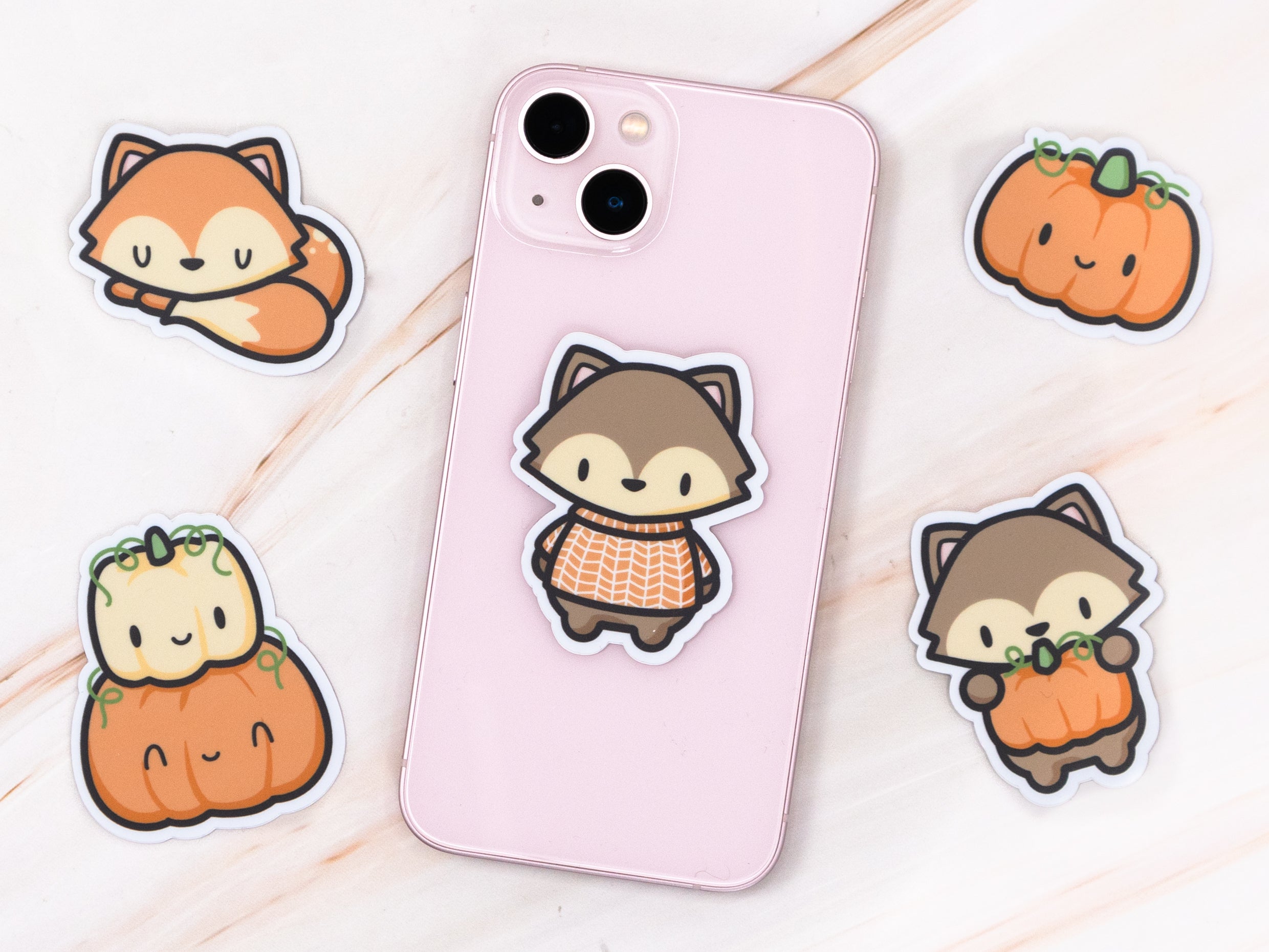 Autumn Foxes Die Cut Stickers (Set of 5)