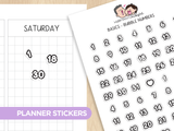 Basics - Bubble Numbers Planner Stickers