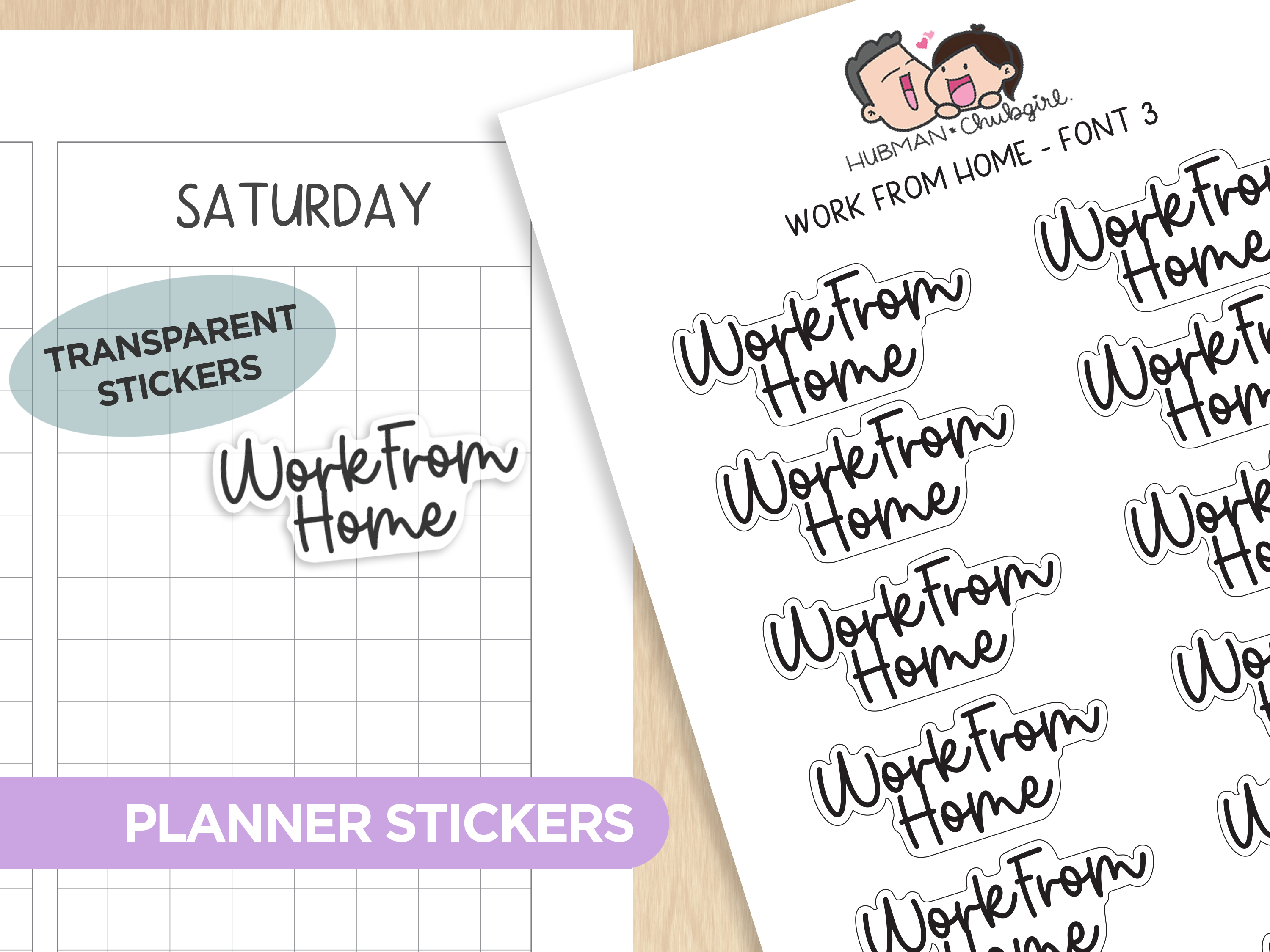 Text Planner Stickers Set (Font 3)