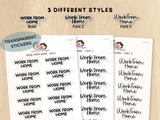 Work From Home - Text Planner Stickers (3 Font Styles)
