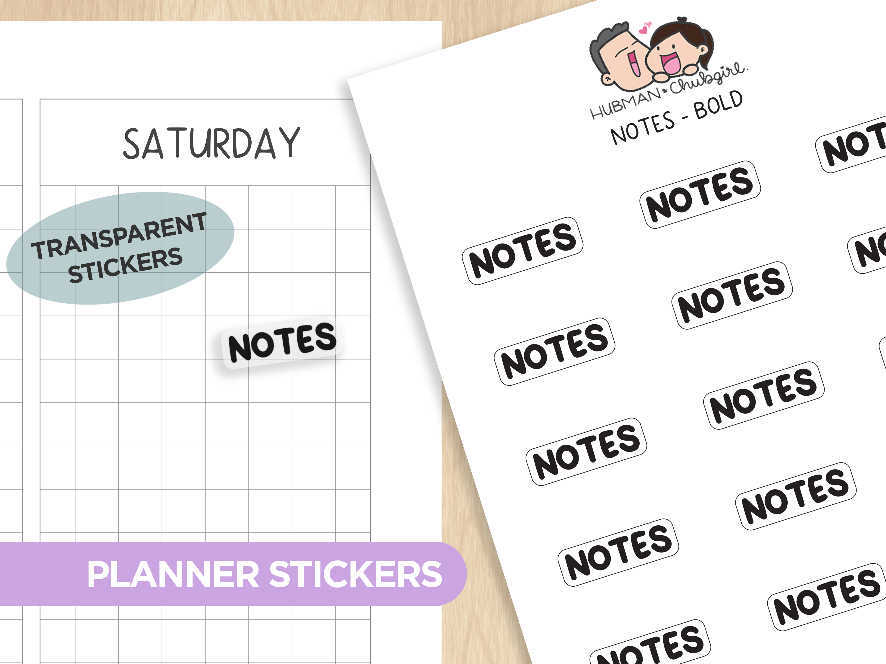 Notes - Text Planner Stickers (3 Font Styles)