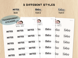 Notes - Text Planner Stickers (3 Font Styles)