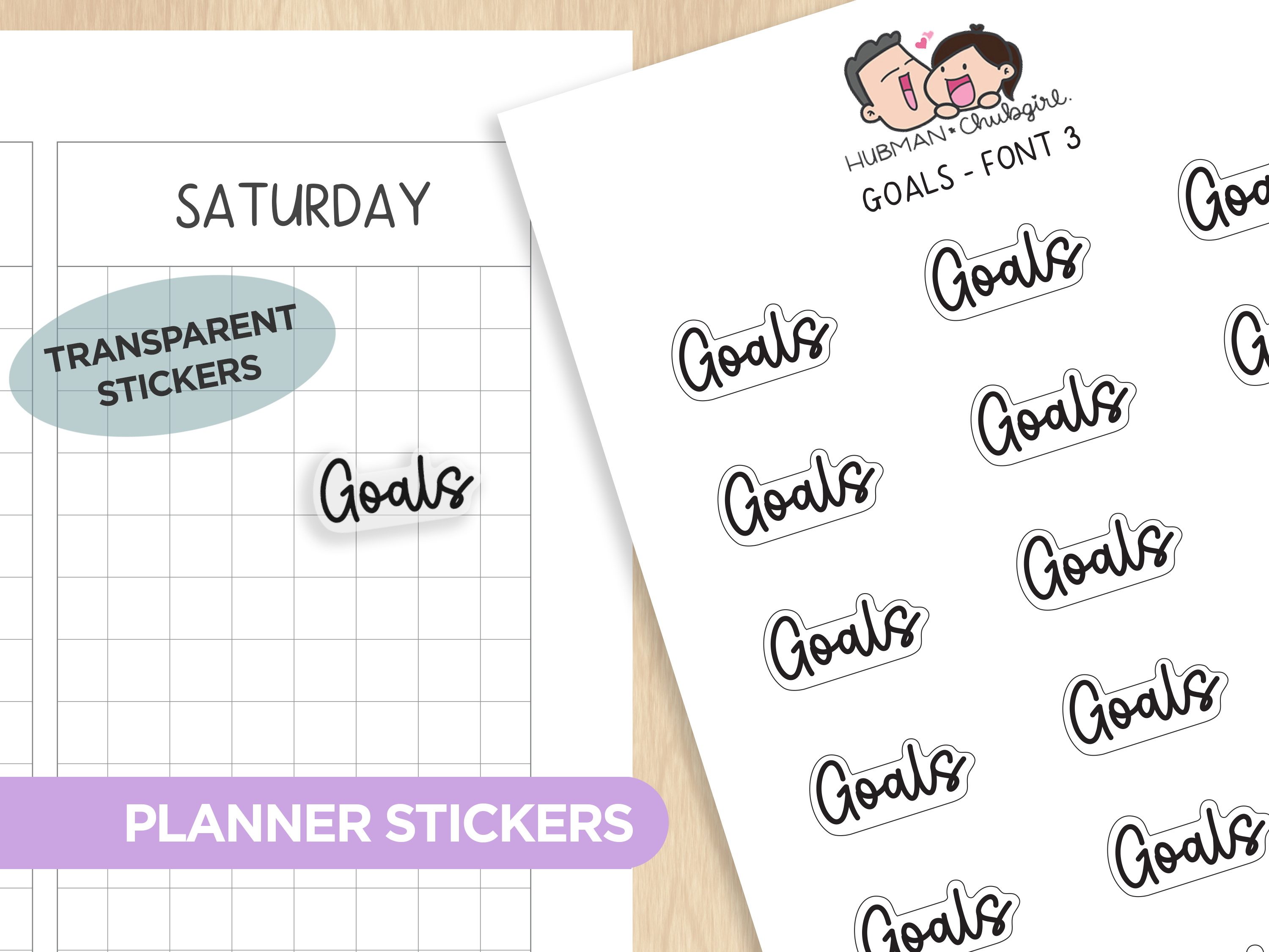 Text Planner Stickers Set (Font 3)