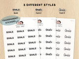Goals - Text Planner Stickers (3 Font Styles)