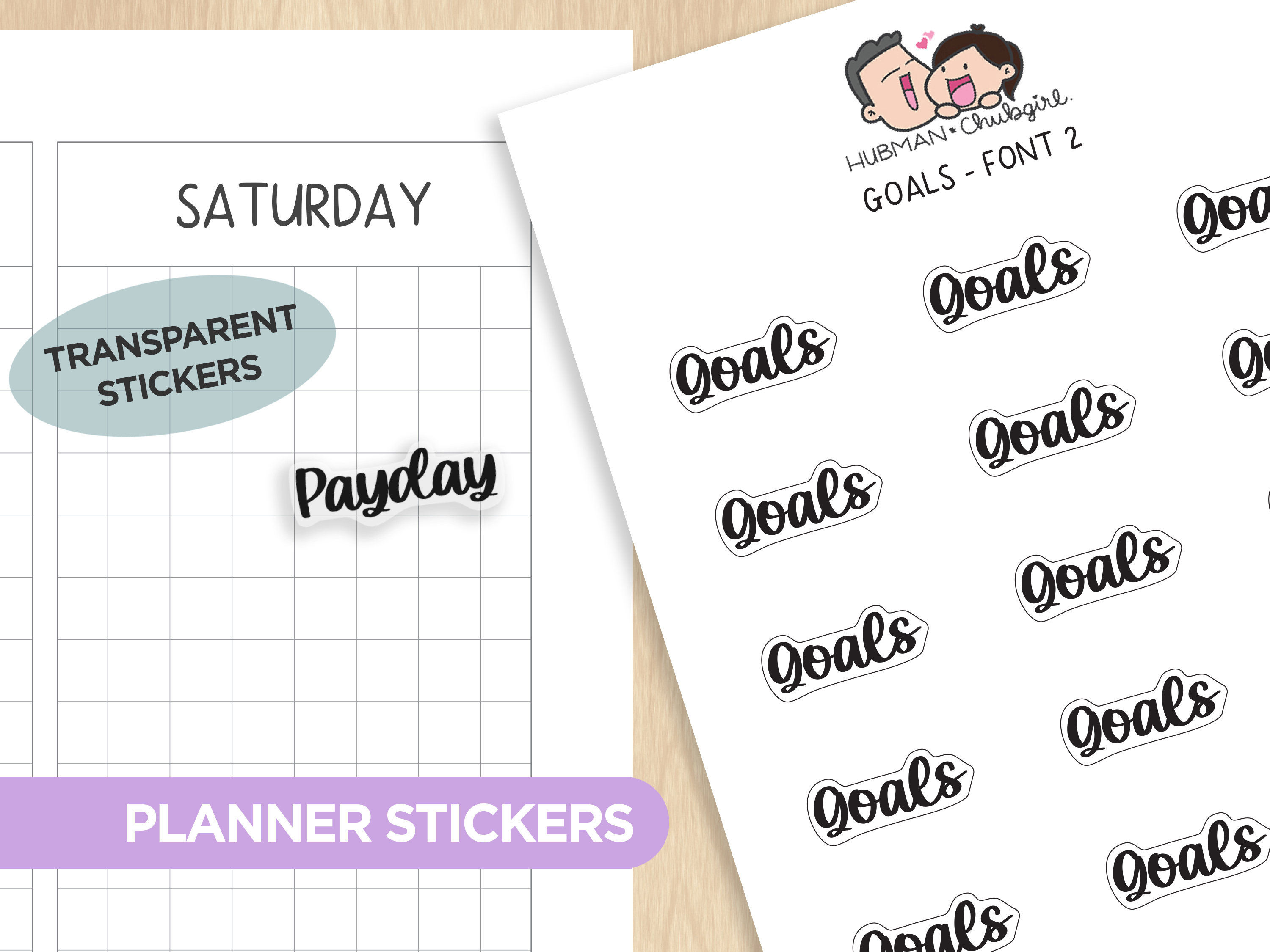 Text Planner Stickers Set (Font 2)