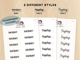 Payday - Text Planner Stickers (3 Font Styles)