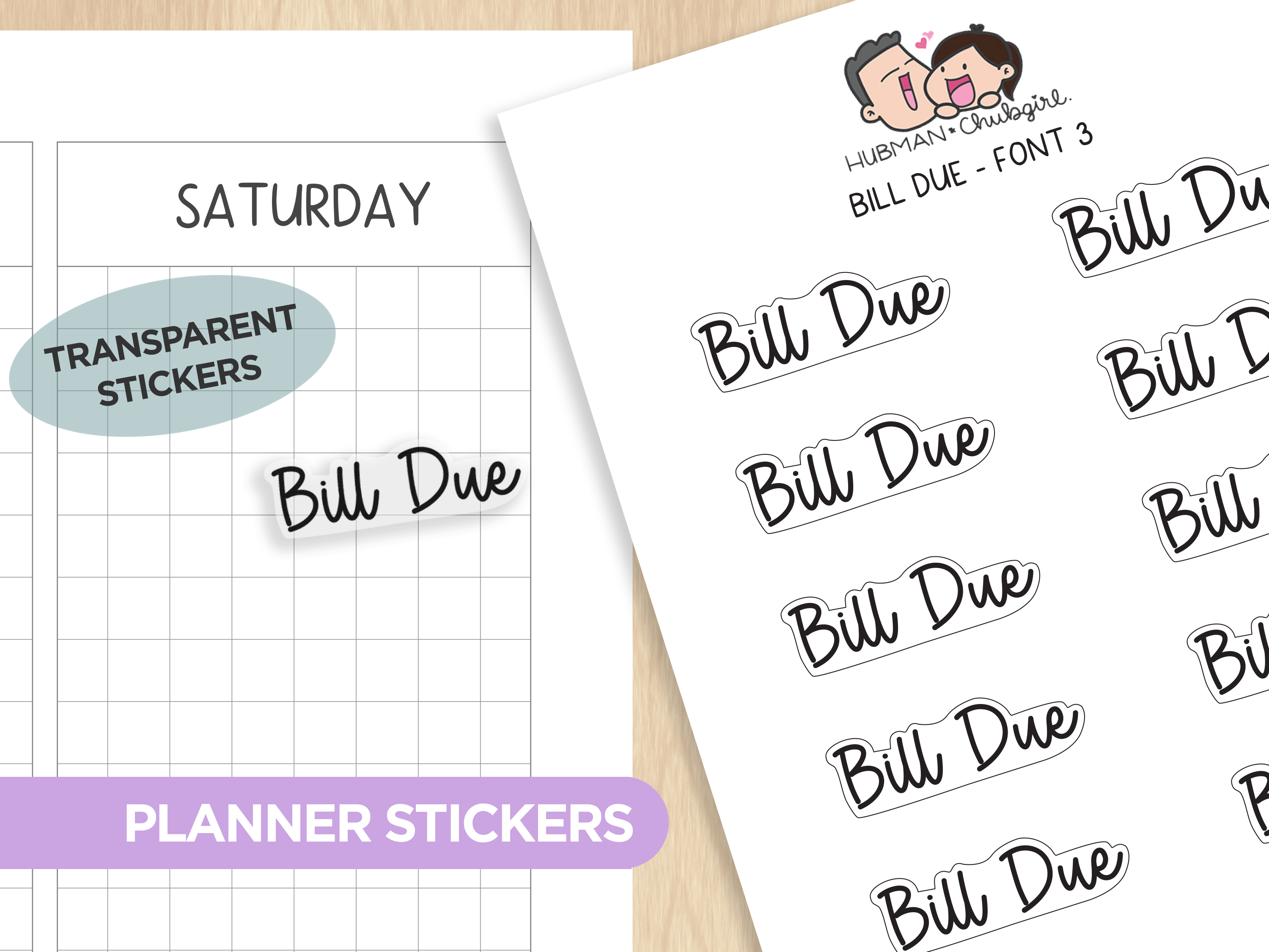 Text Planner Stickers Set (Font 3)
