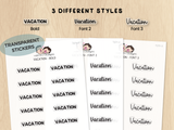 Vacation - Text Planner Stickers (3 Font Styles)