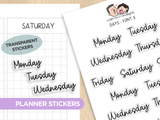 Days - Text Planner Stickers (Font 3)
