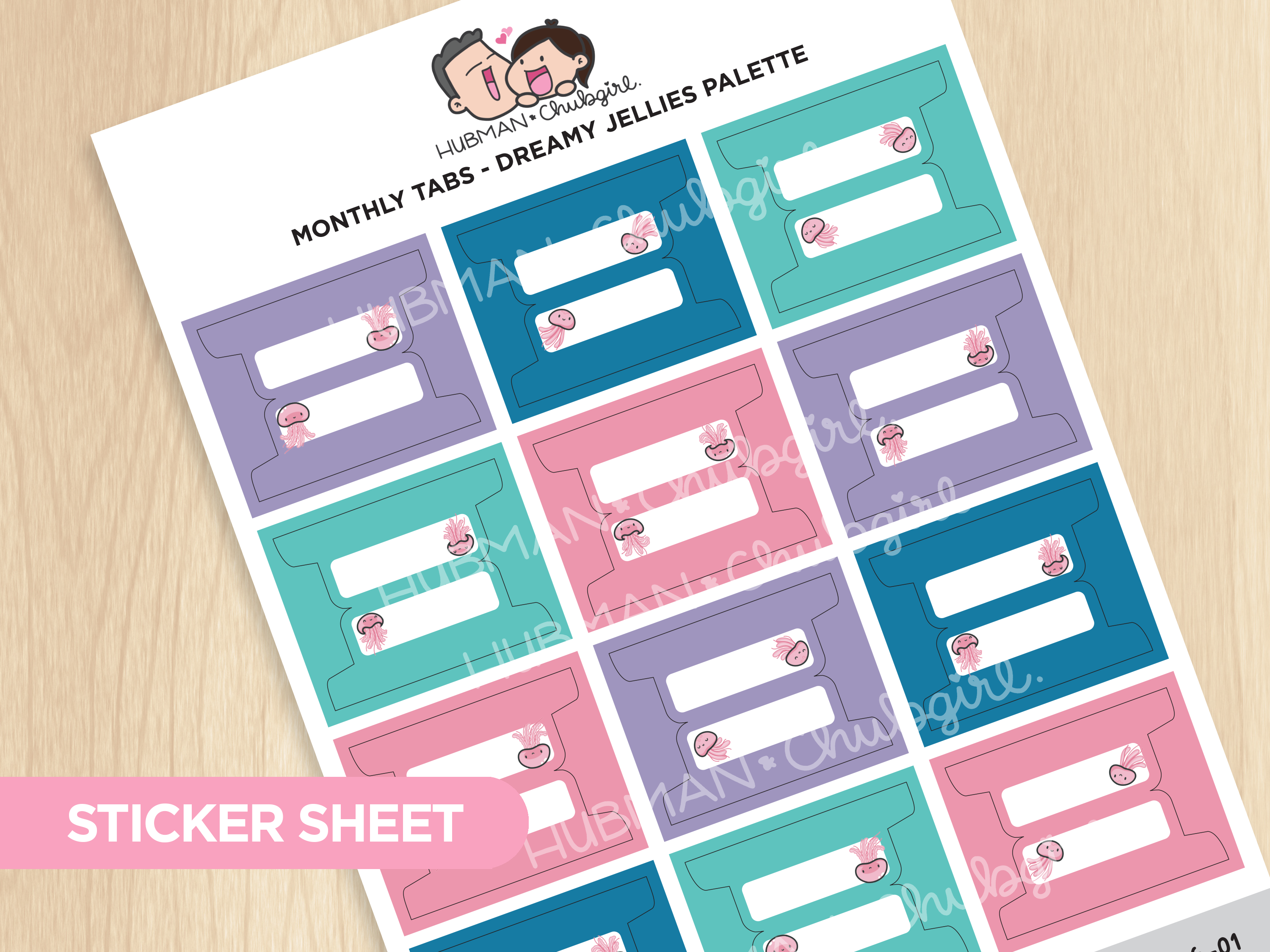 Monthly Tabs - Dreamy Jellies Palette