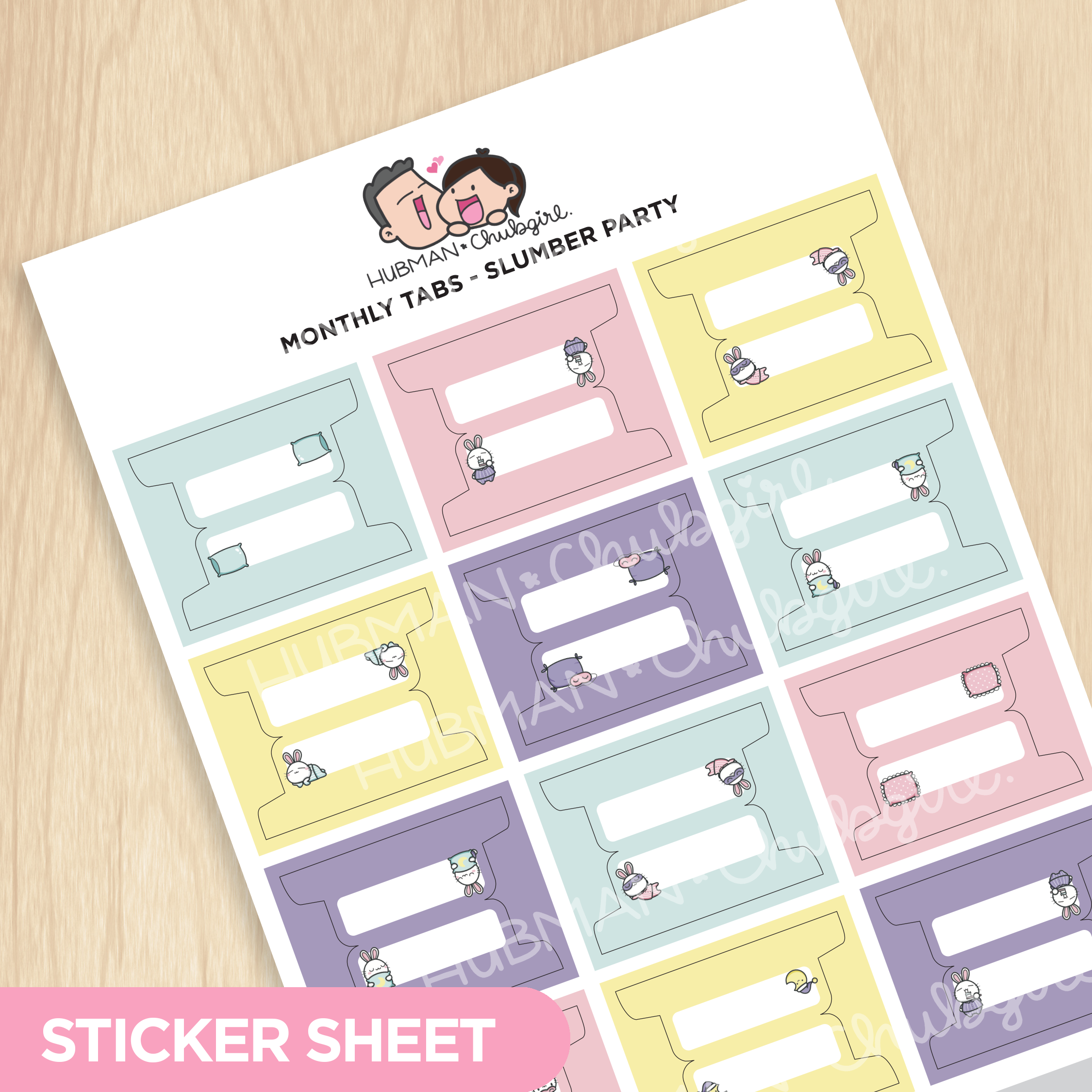 Monthly Tabs - Slumber Party Palette