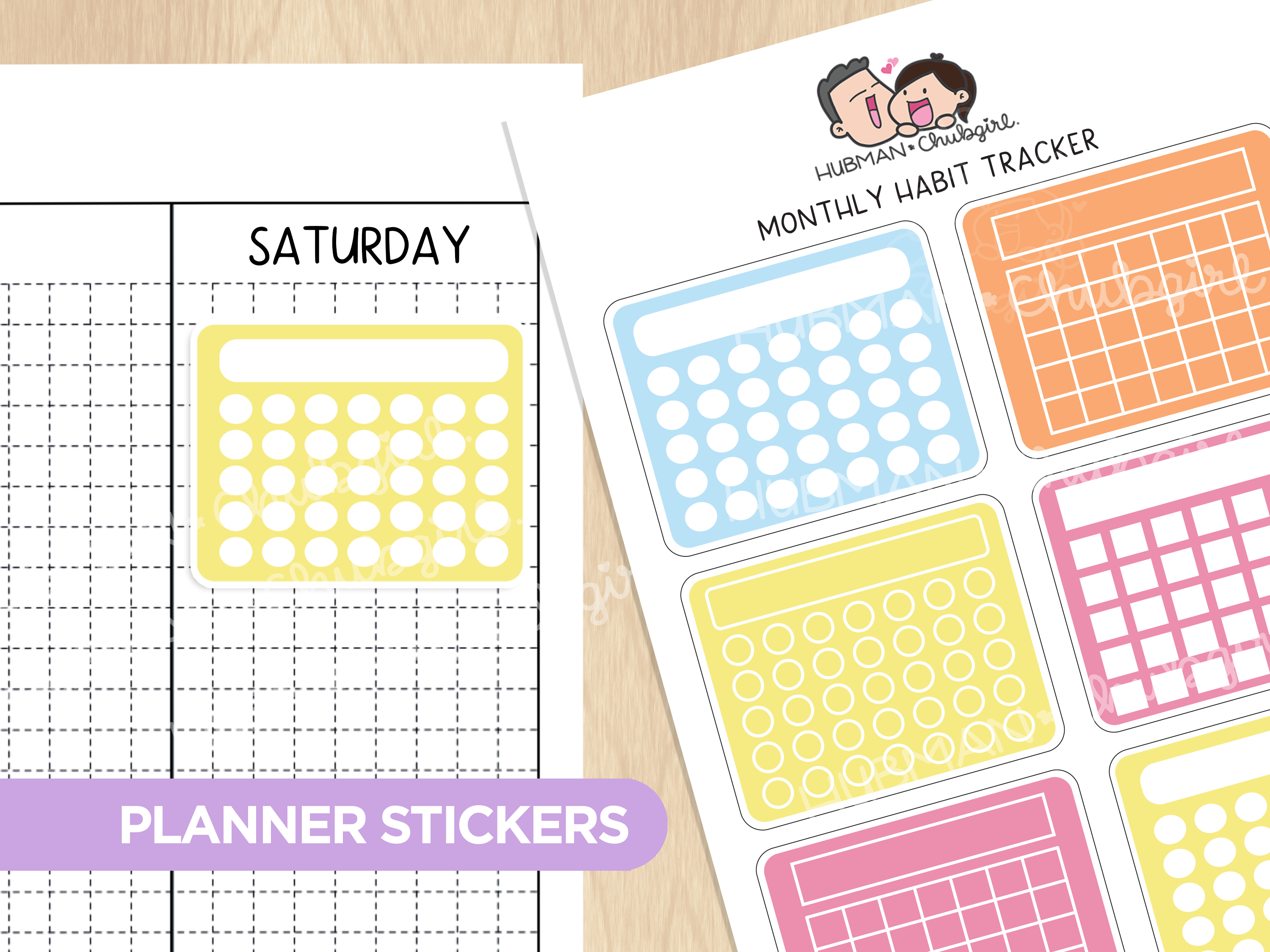Monthly Habit Tracker - Beach Birds Theme Palette